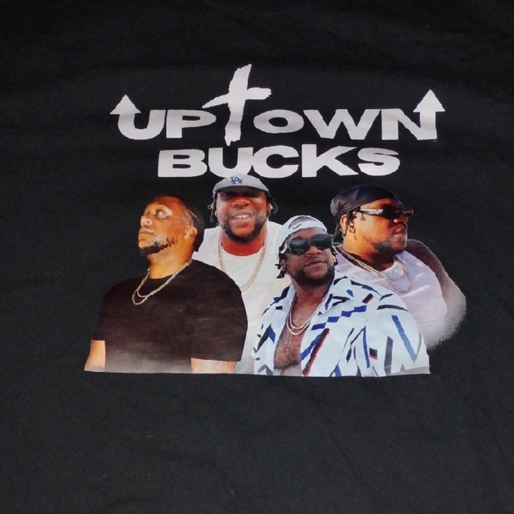Men's Black Vintage XL Uptown Bucks Legends Never Die ATC Tag Hip Hop Shirt